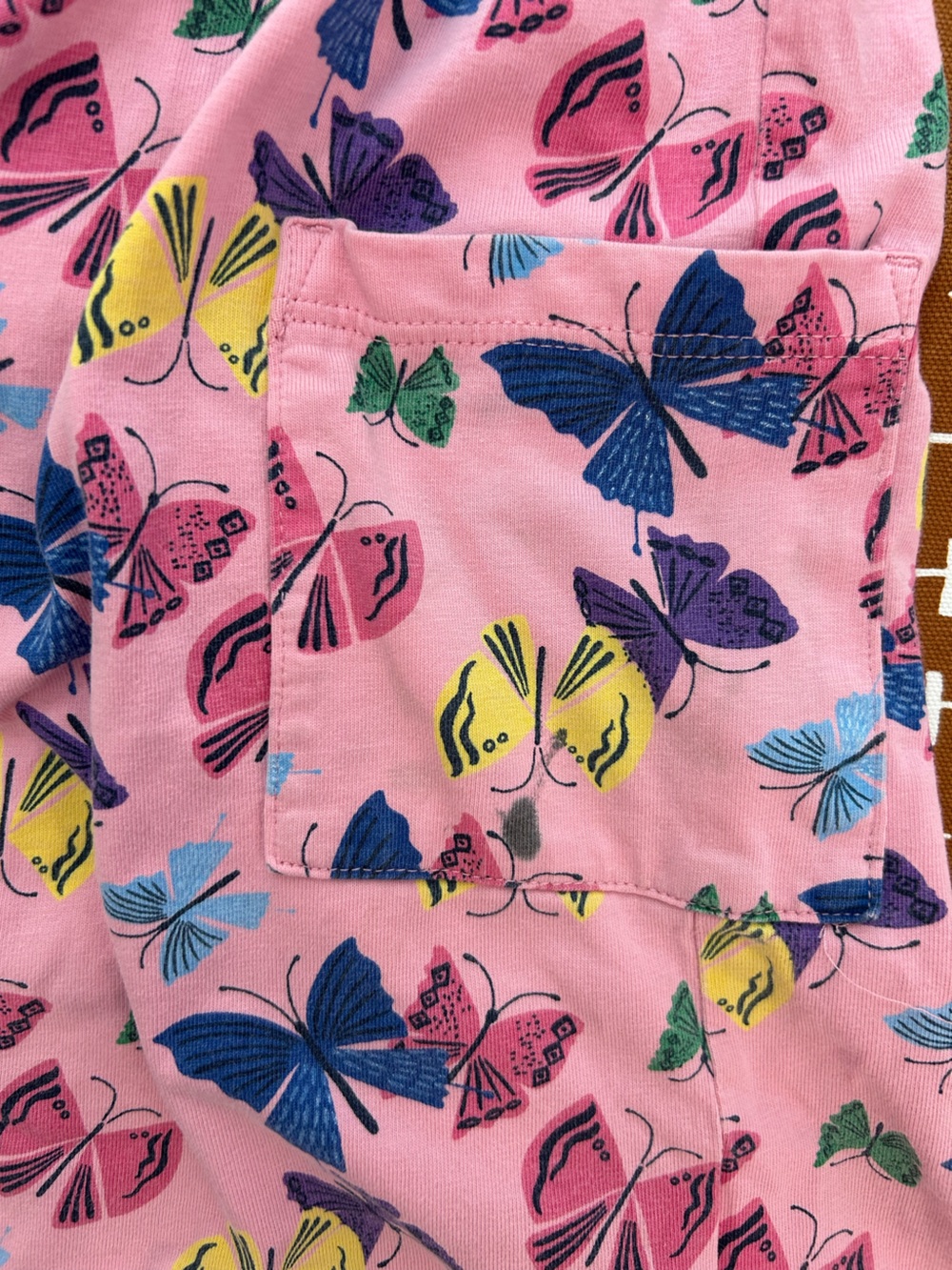 Hanna Andersson 110 Navy Striped Top with Pink Butterfly Skirt Dress - Picture 3 of 3